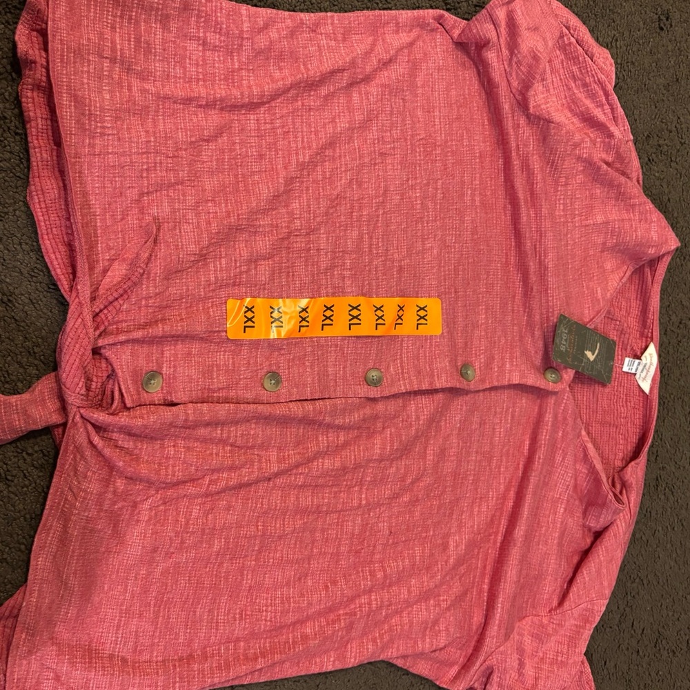 Weatherproof Pink Short Sleeve Button Down Shirt